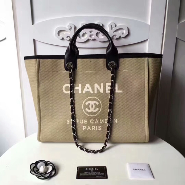 Chanel Medium Original Canvas Leather Tote Shopping Bag 66941I Chanel Medium Original Canvas Leather Tote Shopping Bag 66941I