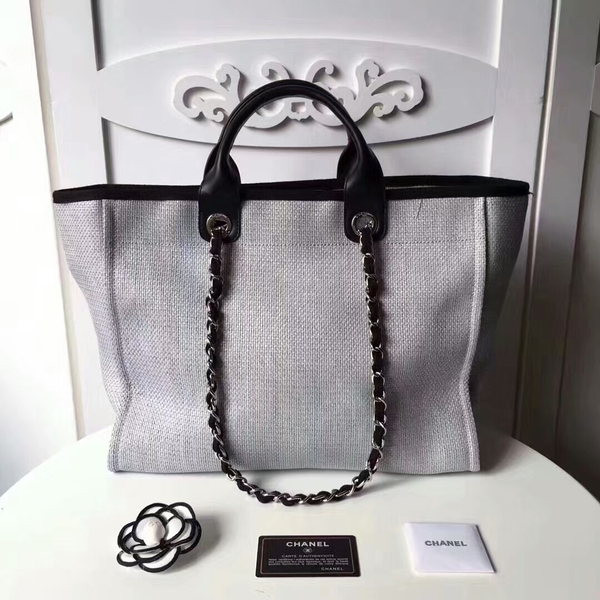 Chanel Medium Original Canvas Leather Tote Shopping Bag 66941J Chanel Medium Original Canvas Leather Tote Shopping Bag 66941J