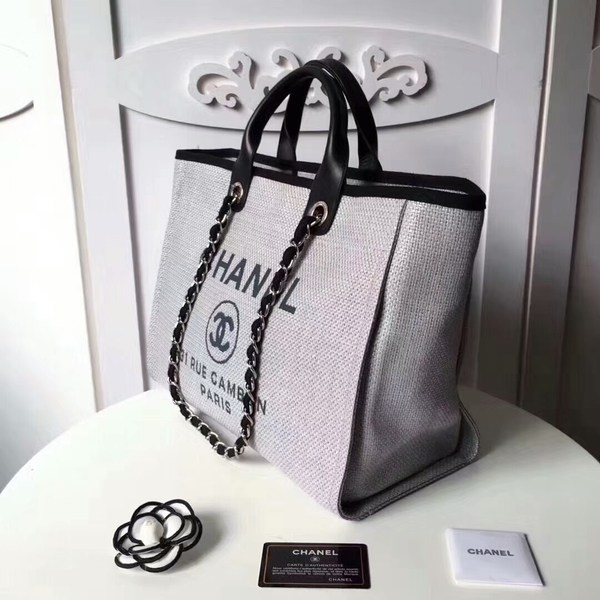 Chanel Medium Original Canvas Leather Tote Shopping Bag 66941J Chanel Medium Original Canvas Leather Tote Shopping Bag 66941J