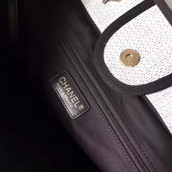 Chanel Medium Original Canvas Leather Tote Shopping Bag 66941J Chanel Medium Original Canvas Leather Tote Shopping Bag 66941J