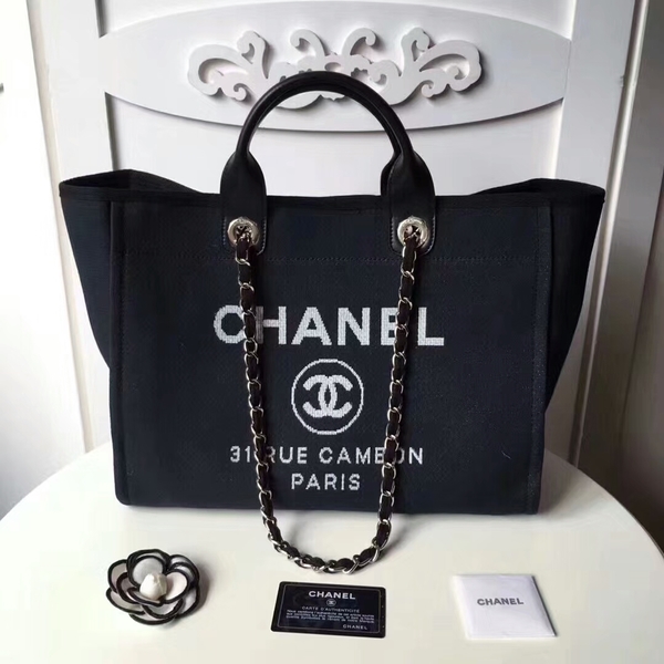 Chanel Medium Original Canvas Leather Tote Shopping Bag 66941K Chanel Medium Original Canvas Leather Tote Shopping Bag 66941K