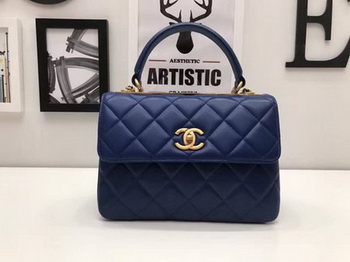 Chanel Classic Top Handle Bag Sheepskin Leather CHA2371 Blue Chanel Classic Top Handle Bag Sheepskin Leather CHA2371 Blue