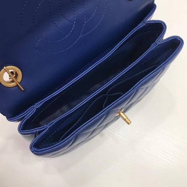 Chanel Classic Top Handle Bag Sheepskin Leather CHA2371 Blue Chanel Classic Top Handle Bag Sheepskin Leather CHA2371 Blue