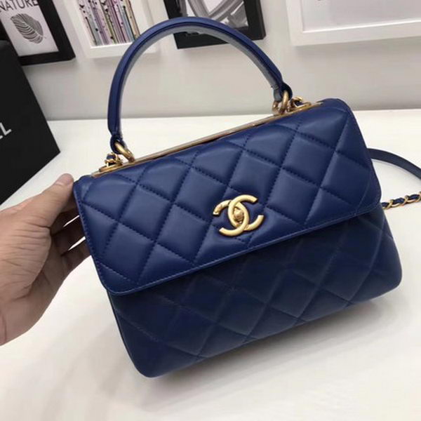 Chanel Classic Top Handle Bag Sheepskin Leather CHA2371 Blue Chanel Classic Top Handle Bag Sheepskin Leather CHA2371 Blue