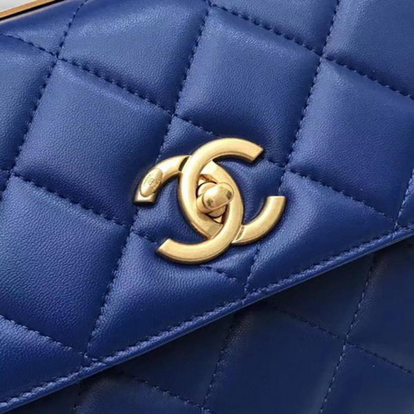 Chanel Classic Top Handle Bag Sheepskin Leather CHA2371 Blue Chanel Classic Top Handle Bag Sheepskin Leather CHA2371 Blue
