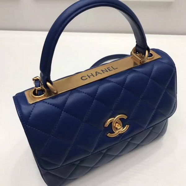 Chanel Classic Top Handle Bag Sheepskin Leather CHA2371 Blue Chanel Classic Top Handle Bag Sheepskin Leather CHA2371 Blue