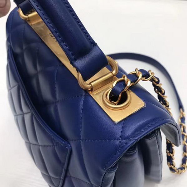 Chanel Classic Top Handle Bag Sheepskin Leather CHA2371 Blue Chanel Classic Top Handle Bag Sheepskin Leather CHA2371 Blue