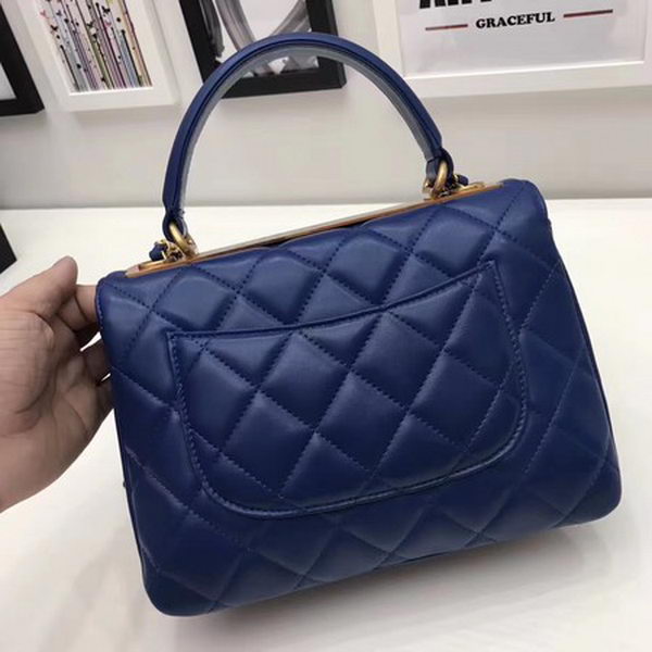 Chanel Classic Top Handle Bag Sheepskin Leather CHA2371 Blue Chanel Classic Top Handle Bag Sheepskin Leather CHA2371 Blue