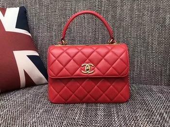 Chanel Classic Top Handle Bag Sheepskin Leather CHA2371 Red Chanel Classic Top Handle Bag Sheepskin Leather CHA2371 Red