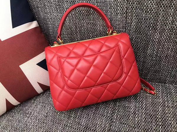Chanel Classic Top Handle Bag Sheepskin Leather CHA2371 Red Chanel Classic Top Handle Bag Sheepskin Leather CHA2371 Red