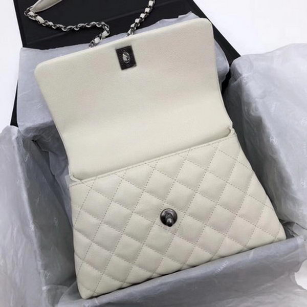 Chanel Classic Top Handle Bag White Cannage Pattern A92290 Red Chanel Classic Top Handle Bag White Cannage Pattern A92290 Red
