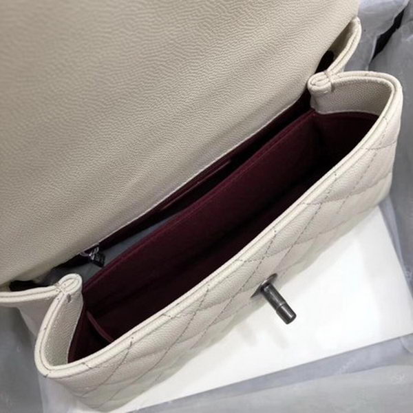 Chanel Classic Top Handle Bag White Cannage Pattern A92290 Red Chanel Classic Top Handle Bag White Cannage Pattern A92290 Red