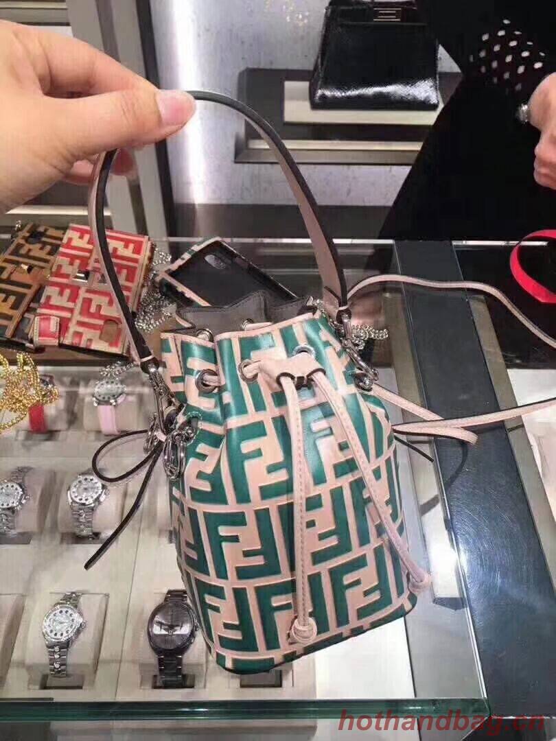 Fendi KAN I LOGO Handbag F0835 GREEN Fendi KAN I LOGO Handbag F0835 GREEN