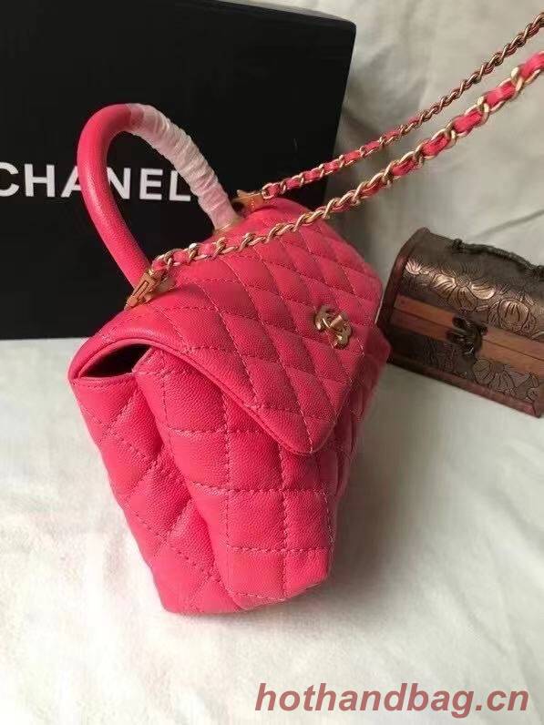 Chanel flap bag with top handle A92990 Rose