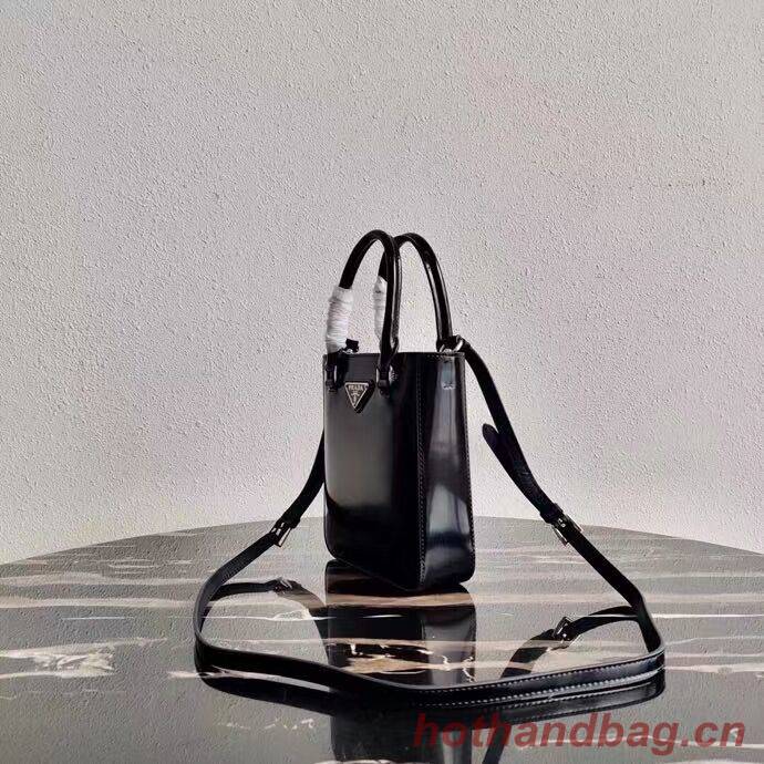 Prada Small brushed leather tote 1AD331 black Prada Small brushed leather tote 1AD331 black