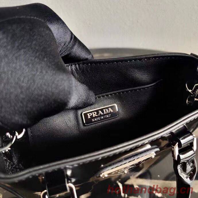 Prada Small brushed leather tote 1AD331 black Prada Small brushed leather tote 1AD331 black