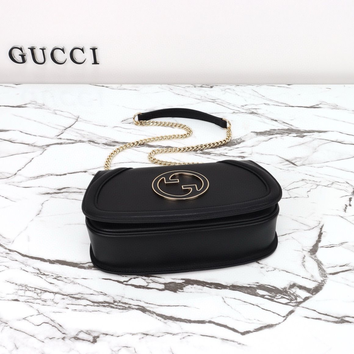 GUCCI BLONDIE SMALL SHOULDER Original Leather Bag 815715 black