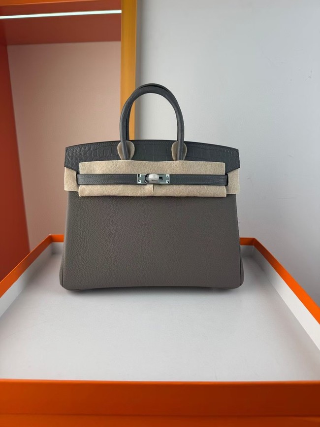 Hermes Birkin Bag Leather Nile crocodile&togo HBK2530-6