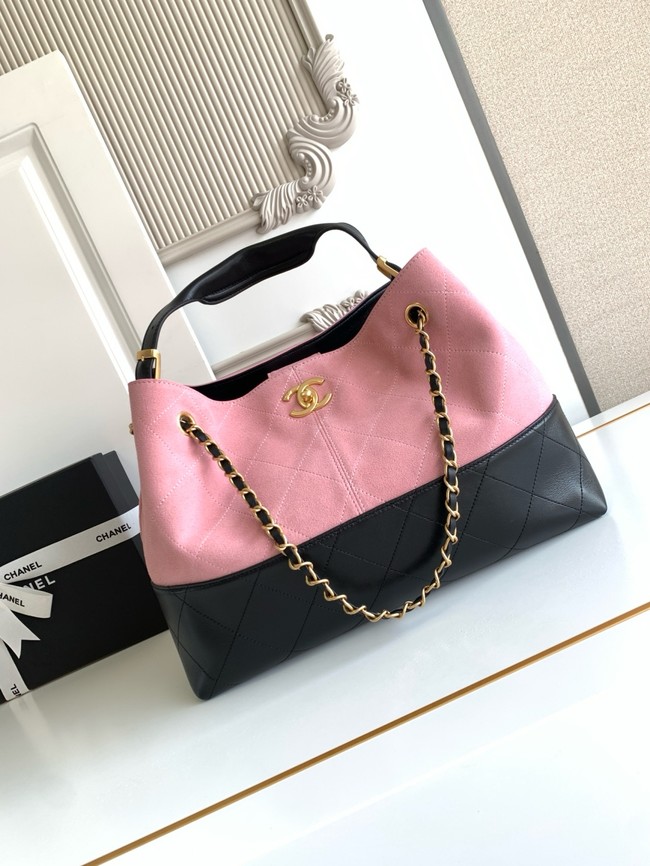 CHANEL Shopping Bag AS5434 black&pink