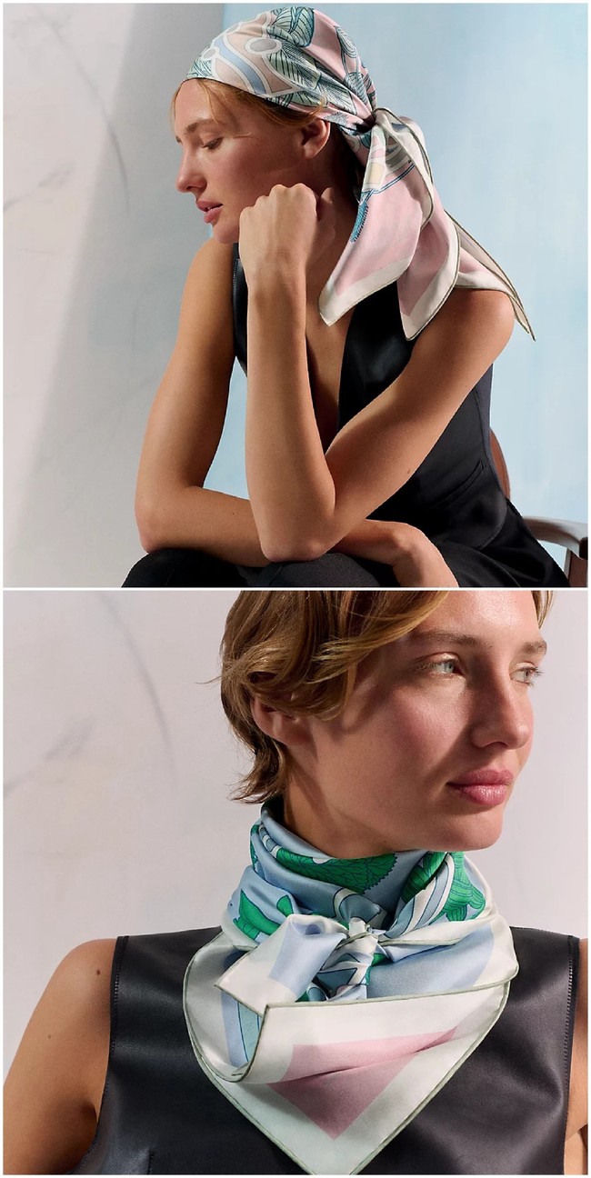 Hermes 90 Square Scarf Silk Twill KY160