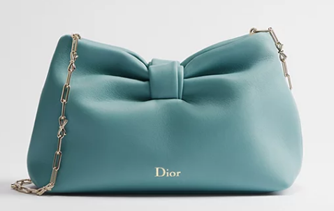 Small Dior Bow Bag Lambskin M0715O Bleu Tourmaline Small Dior Bow Bag Lambskin M0715O Bleu Tourmaline
