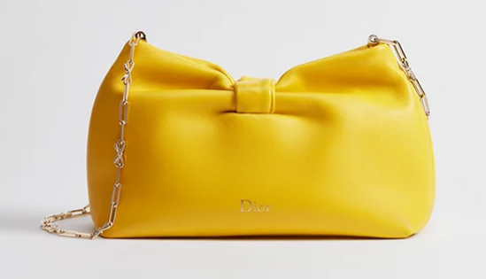 Small Dior Bow Bag Lambskin M0715O Buttercup Small Dior Bow Bag Lambskin M0715O Buttercup