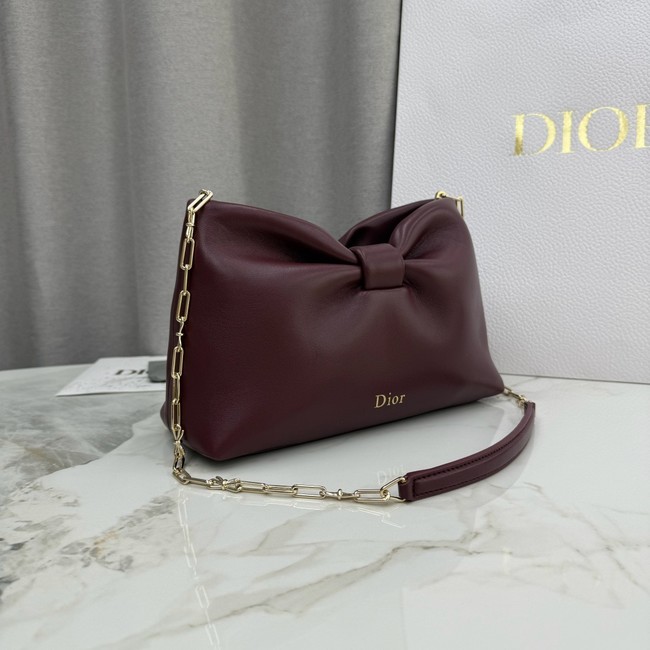 Small Dior Bow Bag Lambskin M0715O Wine
