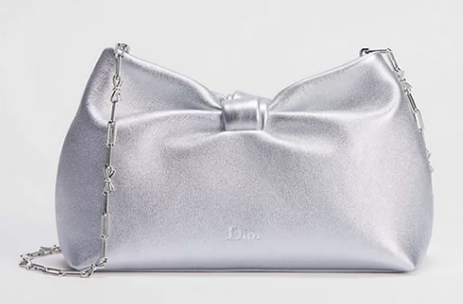 Small Dior Bow Bag Lambskin M0715P Silver-Tone Small Dior Bow Bag Lambskin M0715P Silver-Tone