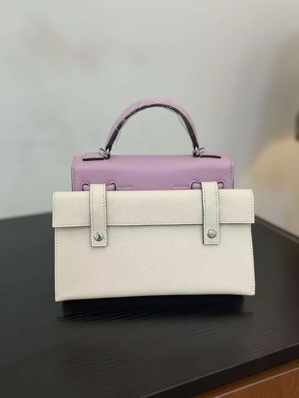 Hermes Original Epsom Leather Mosaic Figure Bag H6302 Pink