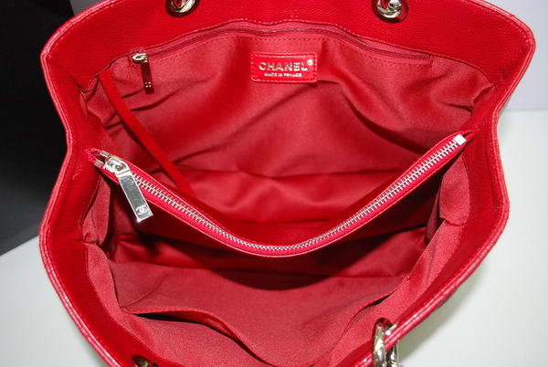 Chanel GST Caviar Leather Coco Bag A36092 Red Silver Chanel GST Caviar Leather Coco Bag A36092 Red Silver