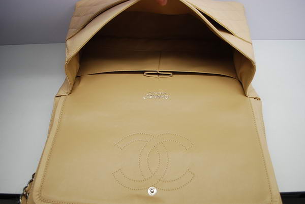Chanel Maxi Double Flaps Bag A36098 Apricot Original Caviar Leather Silver Chanel Maxi Double Flaps Bag A36098 Apricot Original Caviar Leather Silver
