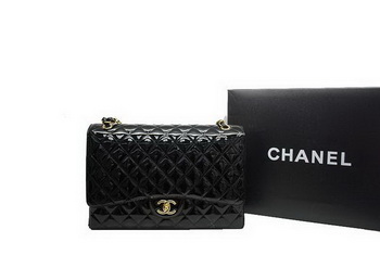 Chanel Maxi Double Flaps Bag A36098 Black Original Patent Leather Gold Chanel Maxi Double Flaps Bag A36098 Black Original Patent Leather Gold