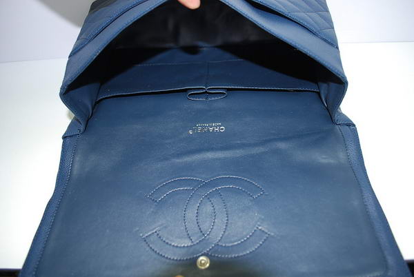 Chanel Maxi Double Flaps Bag A36098 Blue Original Caviar Leather Silver Chanel Maxi Double Flaps Bag A36098 Blue Original Caviar Leather Silver