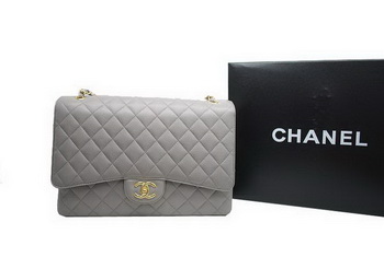 Chanel Maxi Double Flaps Bag A36098 Grey Original Caviar Leather Gold Chanel Maxi Double Flaps Bag A36098 Grey Original Caviar Leather Gold