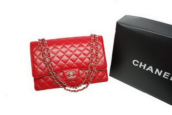 Chanel Maxi Double Flaps Bag A36098 Red Original Caviar Leather Silver Chanel Maxi Double Flaps Bag A36098 Red Original Caviar Leather Silver