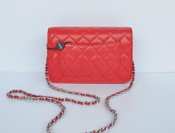 New Color Chanel A33814 Red Sheepskin Leather Flap Bag Silver New Color Chanel A33814 Red Sheepskin Leather Flap Bag Silver