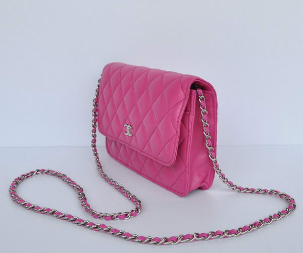 New Color Chanel A33814 Rosy Sheepskin Leather Flap Bag Silver New Color Chanel A33814 Rosy Sheepskin Leather Flap Bag Silver