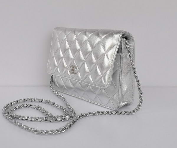 New Color Chanel A33814 Silver Sheepskin Leather Flap Bag Silver New Color Chanel A33814 Silver Sheepskin Leather Flap Bag Silver