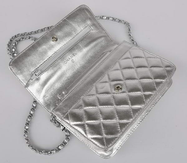 New Color Chanel A33814 Silver Sheepskin Leather Flap Bag Silver New Color Chanel A33814 Silver Sheepskin Leather Flap Bag Silver