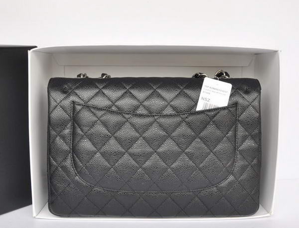 Fashion Chanel Original Caviar Leather Classic Flap Bag A28600 Black Silver Fashion Chanel Original Caviar Leather Classic Flap Bag A28600 Black Silver