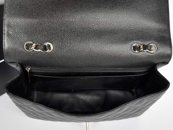 Fashion Chanel Original Caviar Leather Classic Flap Bag A28600 Black Silver Fashion Chanel Original Caviar Leather Classic Flap Bag A28600 Black Silver