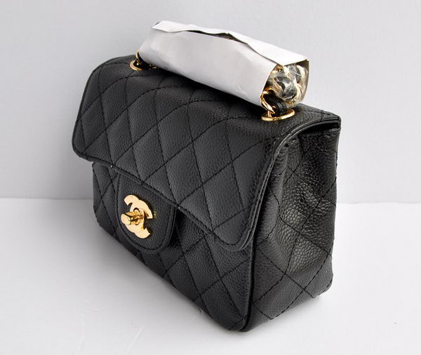 Chanel Classic Black Caviar Golden Chain Quilted Flap Bag Chanel Classic Black Caviar Golden Chain Quilted Flap Bag