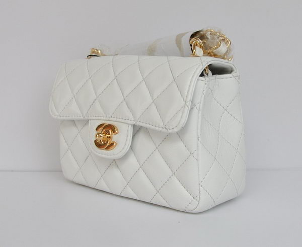 Chanel Classic White Lambskin Golden Chain Quilted Flap Bag 1115 Chanel Classic White Lambskin Golden Chain Quilted Flap Bag 1115