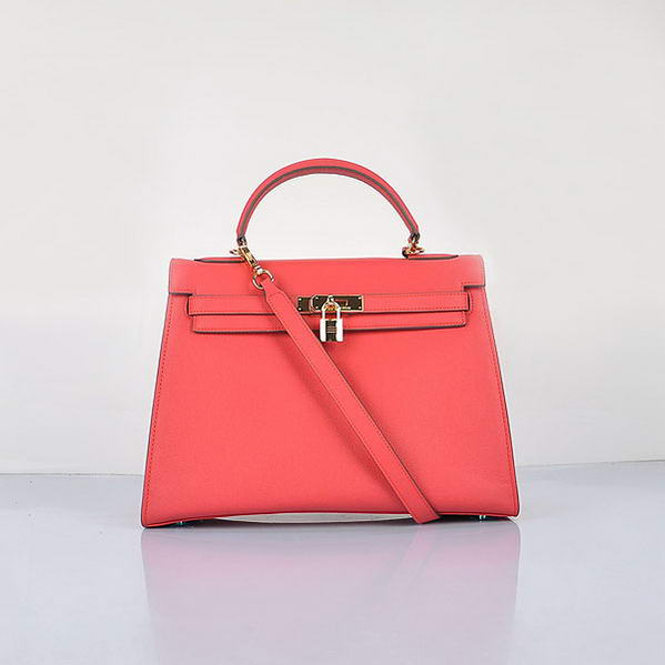 Fashion Hermes Kelly 32cm Bags Light Red Calf Leather Gold Fashion Hermes Kelly 32cm Bags Light Red Calf Leather Gold