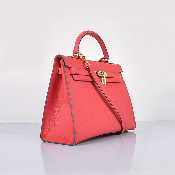 Fashion Hermes Kelly 32cm Bags Light Red Calf Leather Gold Fashion Hermes Kelly 32cm Bags Light Red Calf Leather Gold