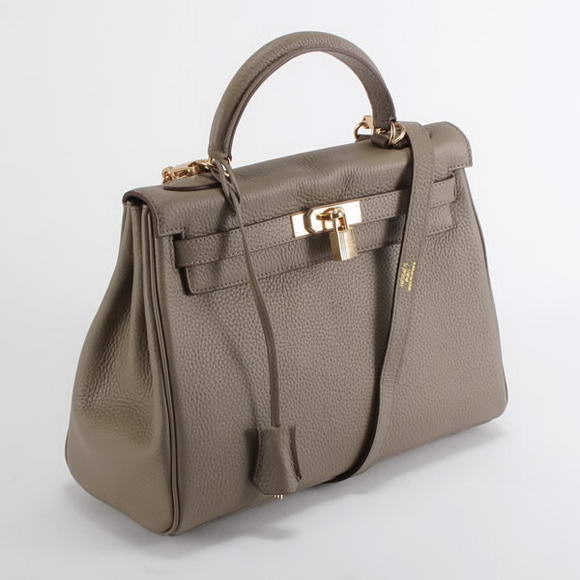 Hermes Kelly 32cm Togo Leather Handbags 6018 Dark Grey Golden Hermes Kelly 32cm Togo Leather Handbags 6018 Dark Grey Golden