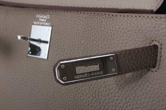 Hermes Kelly 32cm Togo Leather Handbags 6018 Dark Grey Silver Hermes Kelly 32cm Togo Leather Handbags 6018 Dark Grey Silver