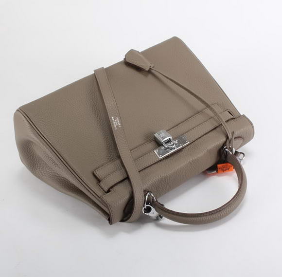 Hermes Kelly 32cm Togo Leather Handbags 6018 Dark Grey Silver Hermes Kelly 32cm Togo Leather Handbags 6018 Dark Grey Silver