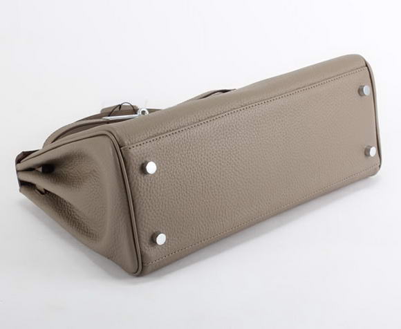Hermes Kelly 32cm Togo Leather Handbags 6018 Dark Grey Silver Hermes Kelly 32cm Togo Leather Handbags 6018 Dark Grey Silver