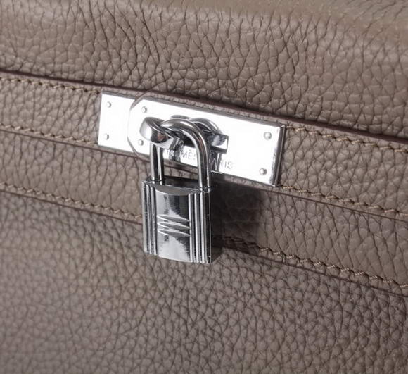 Hermes Kelly 32cm Togo Leather Handbags 6018 Dark Grey Silver Hermes Kelly 32cm Togo Leather Handbags 6018 Dark Grey Silver